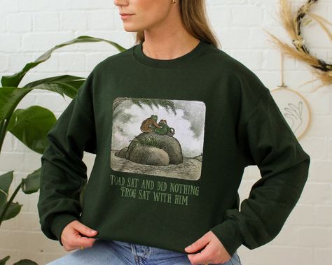 Frog And Toad Sweatshirt, Toad Sat And Did Nothing, Frog And Toad Aesthetic, Monk Tv Show, Bd Ideas, Spring Sweatshirt, Work From Home Outfit, Frog Sitting, Goblin Core