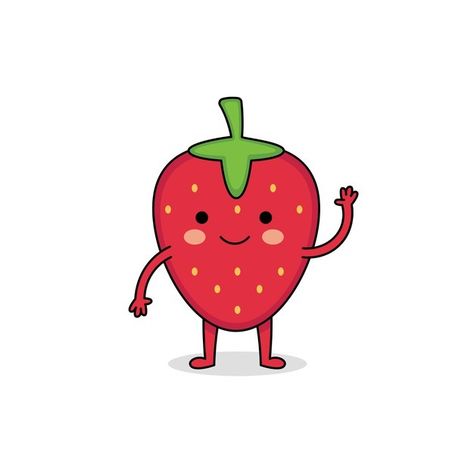 Strawberry Cartoon, Cartoon Template, Food Logo Design, Octopus Tattoo, Instagram Template Design, Cute Food Art, Happy Cartoon, Character Cartoon, Cute Strawberry