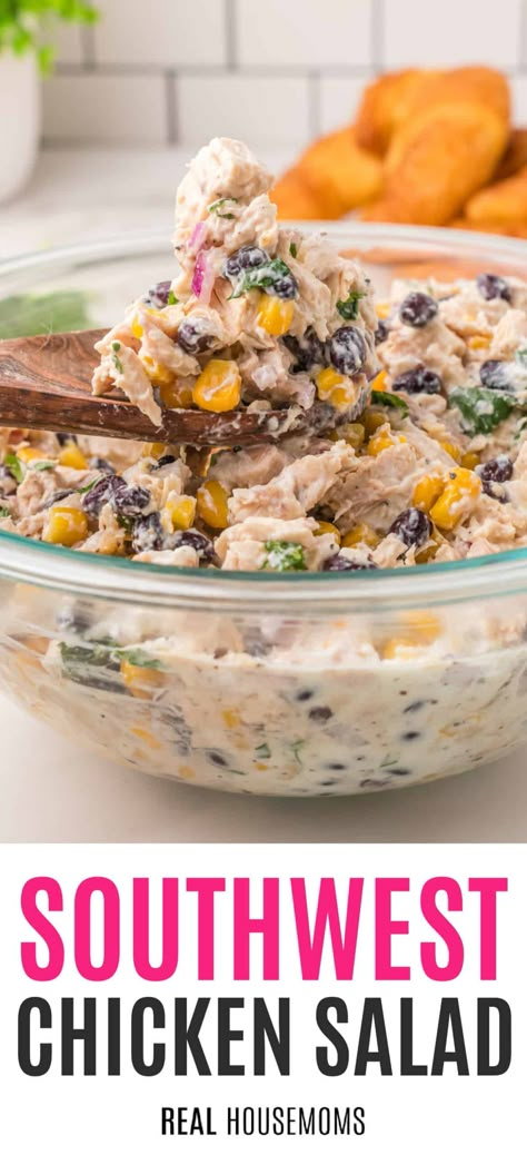 Creamy Southwest Chicken, Cold Chicken Salads, Corn And Black Beans, Southwest Chicken Salad, Summer Chicken Recipes, Summer Chicken, Chicken Salad Recipe Easy, Corn Chicken, Spicy Chicken Recipes