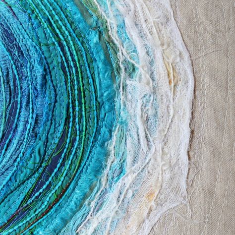 Gallery – Isobel Moore Seascape Quilts, Textiles Sketchbook, Sea Quilt, Landscape Art Quilts, Big Sea, Sea Life Art, Textile Art Embroidery, Textiles Projects, Creative Textiles