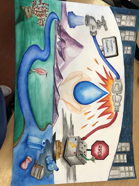 Conservation of water Poster Water Pollution Poster Drawing, Pollution Poster Drawing, Water Pollution Project, Water Conservation Drawing, Water Pollution Drawing, Save Electricity Poster, Energy Conservation Poster, Water Pollution Poster, Conservation Of Water