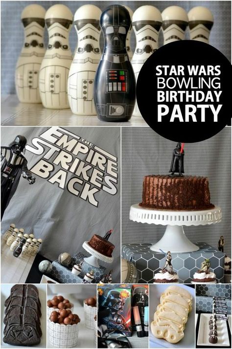 Star Wars Dessert, Star Wars Birthday Party Ideas, Bowling Birthday Party, Bowling Birthday, Jedi Training, Star Wars Cake, Star Wars Birthday Party, Bowling Party, Birthday Star