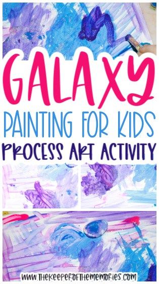 Preschool Space Process Art, Galaxy Painting Preschool, Galaxy Craft Preschool, Galaxy Preschool Activities, Galaxy Painting For Kids, Sparkle Painting, Spring Kids Art, Galaxy Art Painting, Galaxy Crafts