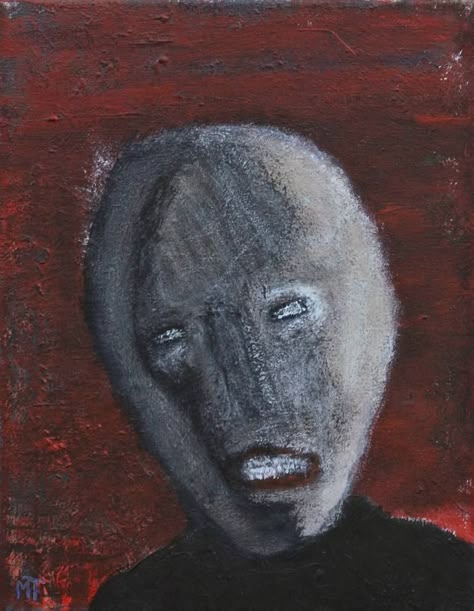 Original Art Acrylic Painting, measuring: 27.94W x 35.56H x 1.27D cm, by: Michael Taav (United States). Styles: Expressionism, Figurative. Subject: Portrait. Keywords: Whites, Glazed Grief, Reds, Blacks, Greys. This Acrylic Painting is one of a kind and once sold will no longer be available to purchase. Buy art at Saatchi Art. Narcissism Painting, Faces Abstract, Figurative Expressionism, Creepy Drawings, Black Art Painting, Expressionism Painting, Black Aesthetic Wallpaper, Art Acrylic, Retro Art