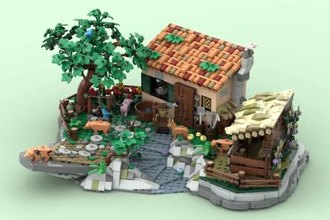 Lego Farm, Lego Christmas Village, Pig Farm, Lego Christmas, It Works Products, Farm Ideas, Pig Farming, Lego Worlds, The Farmer