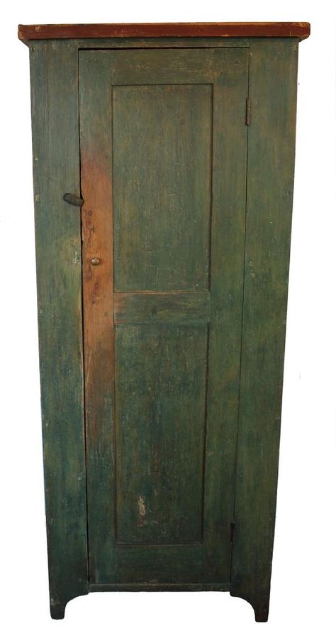 Green Paint Interior, Double Panel Door, Chimney Cupboard, Primitive Cabinets, Primitive Cupboards, Skull Beard, Primitive Bathrooms, Country Treasures, Dry Sink