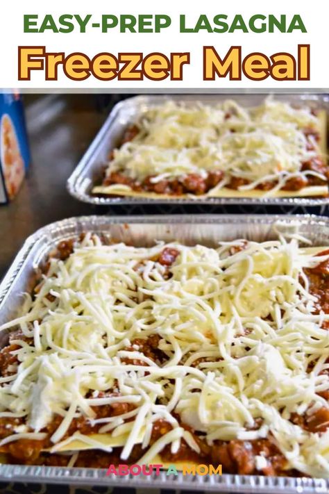 Stock your freezer with this easy-to-make lasagna, a comforting meal for any day of the week. Individual Freezer Lasagna, Freezer Lasagna Recipe, Lasagna Freezer Meal, Freezer Lasagna, Simple Lasagna, Frozen Lasagna, No Boil Lasagna, How To Make Lasagna, Freezable Meals