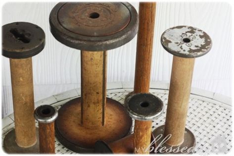 vintage spools Vintage Wooden Spools Ideas, Vintage Spools Repurposed, Vintage Spools Ideas, Vintage Spools, Wooden Spool Crafts, Repurposing Ideas, Barn Houses, Spool Crafts, Colonial Homes