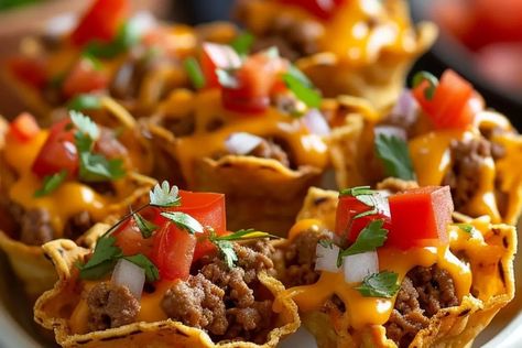 Taco Ranch Bites Recipe Taco Ranch Bites Recipe, Taco Ranch Bites, Mexican Dinners, Pizza Cups, Crowd Pleasing Appetizers, Mexican Dinner, Football Food, Yummy Appetizers, Mexican Food