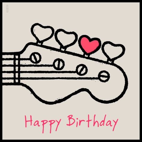 Happy Birthday Guitar, Guitar Doodle, Guitar Illustration, Guitar Drawing, Music Illustration, Pink City, Music Birthday, Card Drawing, Guitar Art