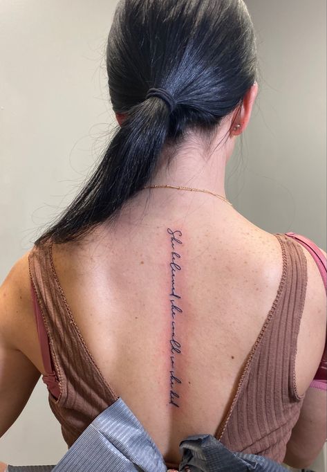 She Believed She Could So She Did Tattoo Spine, Tattoo She Believed She Could So She Did, Spins Tattoos, She Is Art Tattoo Ideas, She Believed She Could So She Did Tattoo, She Believed She Could So She Did, Spin Tattoo, She Is Art Tattoo, Spin Tattoos For Women