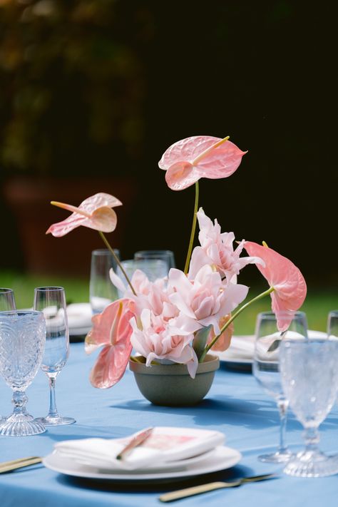 Tropical Pink Floral Arrangements, Anthurium Arrangement, Pink Anthurium, Hope Davis, Tropical Wedding Centerpieces, Small Wedding Bouquets, Anthurium Flower, Tropical Wedding Flowers, Rustic Wedding Bouquet