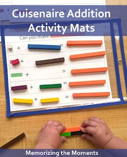 Cuisenaire Addition Activity Mats Addition Properties Activities, Addition With Manipulatives, Montessori Addition, Cuisenaire Rods Activities, Addition Mats, Subtraction Mat, Addition Activities, Activity Mat, Right Brain