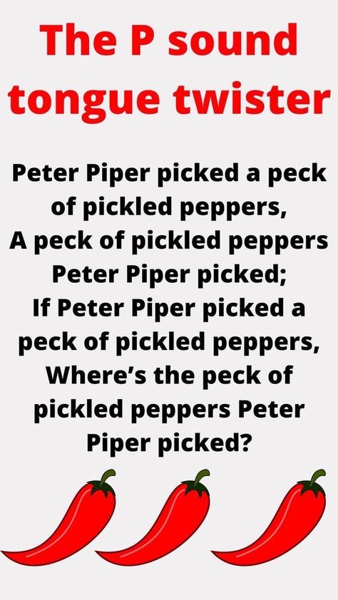 Tongue Twisters In English, Funny Tongue Twisters, Kids Jokes And Riddles, Tongue Twisters For Kids, Funny Riddles With Answers, Peter Piper, خريطة ذهنية, English Activities For Kids, Better English