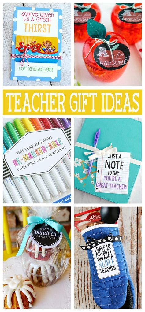 Teacher Appreciation Gift Ideas that all teachers will love! Teacher Appreciation Gift Ideas, Appreciation Gift Ideas, Gift Ideas For Teachers, Ideas For Teachers, Teachers Diy, Best Teacher Gifts, Gifts Teacher, Diy Teacher Gifts, School Teacher Gifts