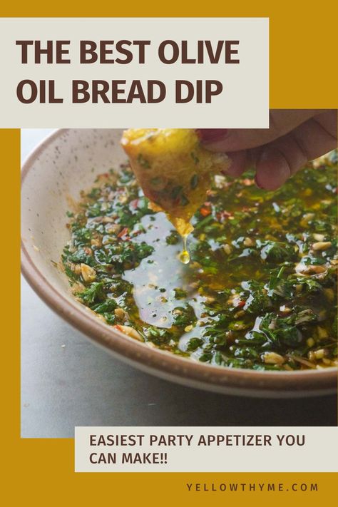 Experience the aromatic flavors of this herbed olive oil dip. Made with fresh or dried herbs and high-quality olive oil,garlic and balsamic Vinegar. it's a quick and easy dip that's perfect for parties. This cold dipping oil can be prepared ahead of time, allowing the flavors to infuse. Whether you're using it as a dip for bread or a flavorful drizzle for salads, the herb-infused olive oil will enhance your appetizers. Get ready to savor the freshness and simplicity of this herbed olive oil dip! Mediterranean Olive Oil Dip For Bread, Olive Oil Infused Recipes, Olive Oil And Balsamic Bread Dip, Infused Olive Oil Recipes, Garlic Dipping Oil, Gravy Sauce Recipe, Dip For Bread, Olive Oil Bread Dip, Oil Bread Dip