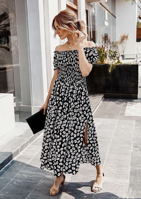 Dresses Everyday Dresses Casual Summer, Everyday Dresses Casual, Dresses Casual Summer, Side Split Dress, Boho Beach Dress, Beautiful Summer Dresses, Midi Sundress, Long Bodycon Dress, Womens Floral Dress