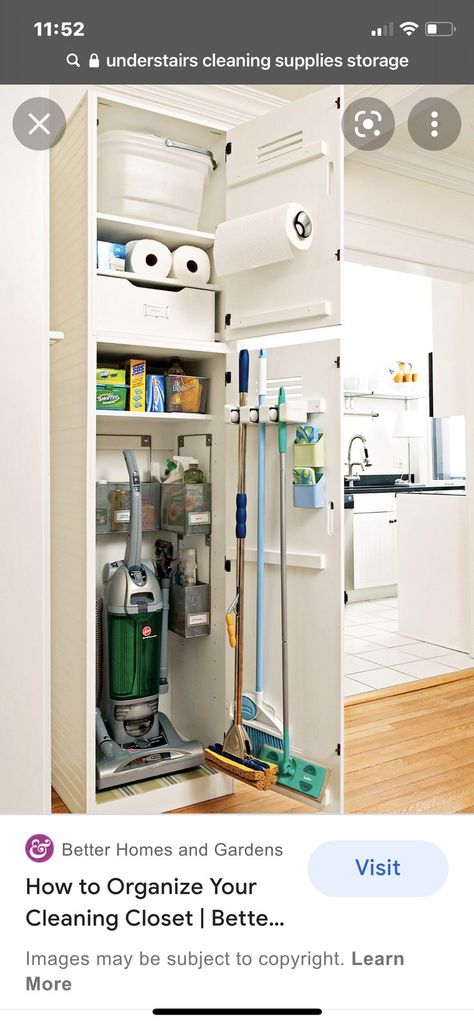 cleaning closet Ideas Armario, Small Home Storage, Laundry Storage Ideas, Organiser Cucina, Laundry Room Storage Ideas, Laundry Room Storage Shelves, Jewerly Holders, Utility Closet, Room Storage Diy