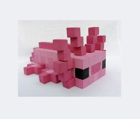 Axolotl Pixel Art, Diy Minecraft Decorations, Minecraft Axolotl, Minecraft Diy Crafts, Minecraft Statues, Minecraft Blocks, Minecraft Banner Designs, Minecraft Drawings, Minecraft Banners