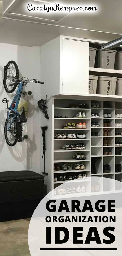 Organizing Minimalist, Garage Shoe Storage, Decluttering Home, Decluttering List, Decluttering Checklist, Garage Entryway, Home Decluttering, Garage Storage Inspiration, Garage Organization Ideas