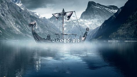 61+ Viking Ship Wallpapers on WallpaperPlay Nordic Wallpaper, Viking Longboat, Viking Wallpaper, Viking Metal, Vikings Football, Viking Ship, Viking Art, Minnesota Vikings, British Museum