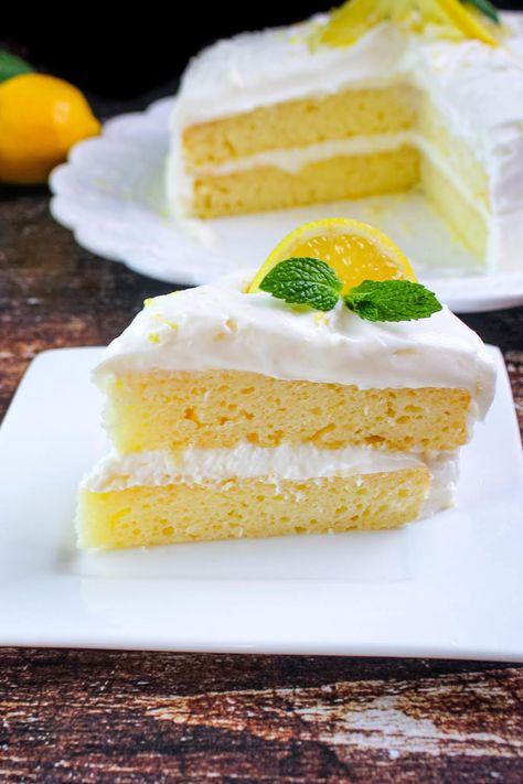 Lemon Lovers Layer Cake 2 Layer Cake, 9 Cake, Blue Ribbon Recipes, 2 Layer Cakes, Lemon Cream Cheese Frosting, Canned Frosting, Lemon Squares, Leftover Cake, Whipped Cream Frosting