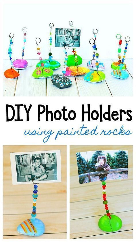 Rock Photo Holder, Photo Holder Craft, Diy Photo Holder, Rock Photo, Paint Rocks, Mothers Day Crafts For Kids, Photo Holder, Cadeau Diy, Fathers Day Crafts