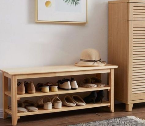 Bench Shoe Rack, Wood Entryway Bench, Wood Entryway, Shoes Cabinet, Shoe Rack Bench, Entryway Bench Storage, Wooden Shoe, Entryway Storage, Shoe Shelf