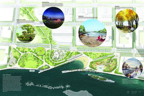 Gallery: How MVVA envisions revamped West Riverfront Park | Crain's Detroit Business Masterplan Architecture, New York Landscape, Riverfront Park, Downtown Detroit, Brooklyn Bridge Park, Park In New York, Landscape Design Plans, Landscape Plan, Plan Drawing