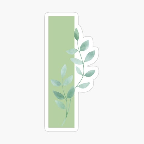 Get my art printed on awesome products. Support me at Redbubble #RBandME: https://www.redbubble.com/i/sticker/The-letter-I-sage-green-decorative-monogram-by-baeyoncemd/67102304.EJUG5?asc=u Peta Pikiran, Pink Classroom, Hill Homes, Notion Board, Stickers For Scrapbook, Decorative Lettering, Printable Paper Patterns, Green Letters, The Letter I