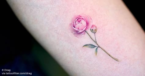 Small Peony Wrist Tattoo, Dainty Peony Tattoo, Peony Tattoo Simple, Peony Wrist Tattoo, Tiny Peony Tattoo, Peony Tattoo Color, Small Peony Tattoo, Fine Line Peony Tattoo, Pink Peony Tattoo