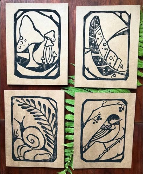 Block Print Designs Ideas, Snail Stamp, Block Printing Diy, Print Making Ideas, Print Making Designs, Block Printing Ideas, Block Print Ideas, Block Print Designs, Lino Print Ideas