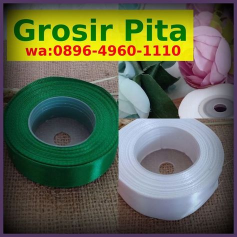 harga pita per gulung Pita Merah, Pita Satin, Cirebon, Pita