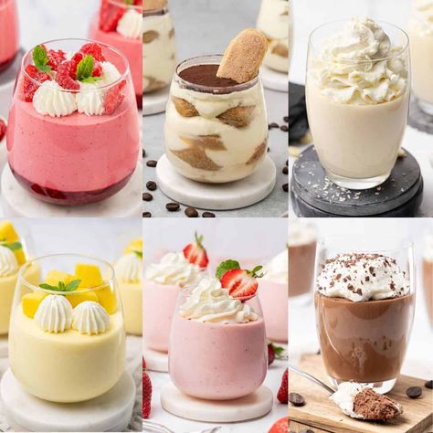 The best dessert cup recipes to make when you want something dainty delicious, and individual, from trifles to mousse to cheesecake. Shooters Recipes Dessert, Tiramisu Pudding Cups, Individual Mousse Desserts, Individual Layered Desserts, Vegan Dessert Cups, Shooter Desserts Recipes, Mousse Cups Desserts, Dessert Shooter Recipes, Individual Desserts In A Cup