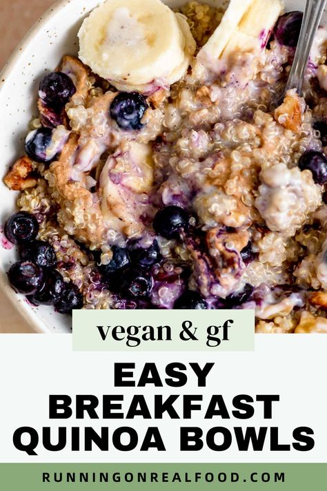 Blueberry Quinoa Breakfast Bowl, Instant Pot Breakfast Quinoa, Wfpb Recipes Breakfast, Vegan Quinoa Breakfast Bowl, Overnight Quinoa Breakfast Bowl, Quinoa Breakfast Ideas, Quinoa Yogurt Breakfast Bowl, Quinoa Egg Bowl, Quinoa Fruit Bowl