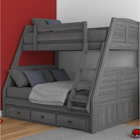 Bedroom Ideas For Boys, Loft Bedroom Ideas, Bunk Beds For Boys Room, L Shaped Bunk Beds, Bunk Beds Boys, Drawer Bed, Twin Over Full Bunk Bed, Bunk Beds With Drawers, Full Bunk Bed