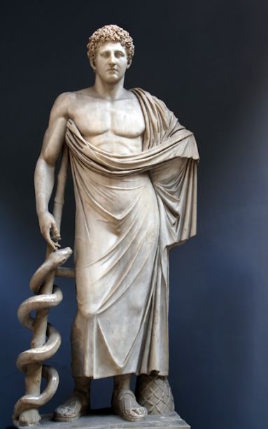 The Symbols of Medicine God Of Healing, Ancient Greek Gods, Antique Sculpture, Vatican Museums, Greek God, Vatican City, A Snake, Greek Gods, Ancient Greek