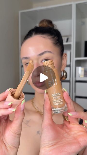 Halo Glow Makeup Tutorial, Elf Halo Glow Liquid Filter Tutorial, Elf Halo Glow Liquid Filter, Halo Glow Setting Powder, Halo Glow Contour, Dewy Setting Spray, Elf Halo Glow, Hydrating Camo Concealer, Halo Glow Liquid Filter