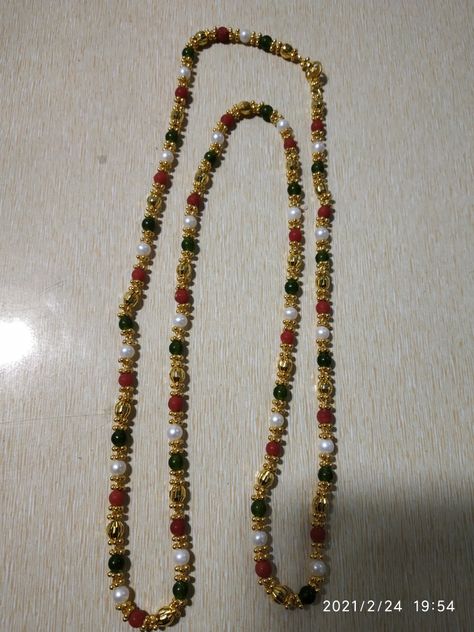 Muthyalu Pagadalu Chain, Pagadala Chains Simple, Pagadala Chains, Gold Buttalu, Emerald Design, Coral Jewelry Set, Dream Rings, Gold Jewels Design, Black Beads Mangalsutra