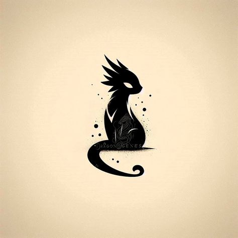 Right Tau Dragon Cat Dragon Tattoo, Small Black Dragon, Dragon Pfp, Black Dragon Tattoo, Cat Dragon, Small Dragon Tattoos, Small Dragon, Mystical Tattoos, Dragon Cat