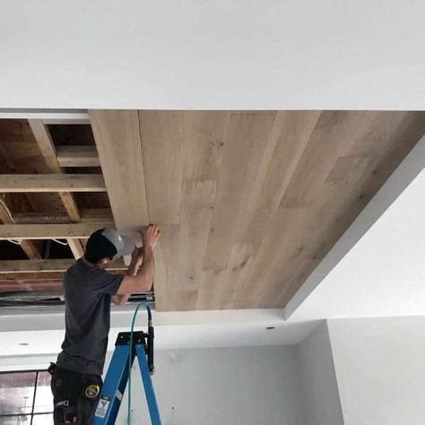 Natural Wood Unique Trey Ceiling Designs Wood Tray Ceiling, Wood Paneled Ceiling, False Ceiling Lighting Ideas, Tray Ceiling Bedroom, Ceiling Lights Design, False Ceiling Lighting, Ceiling Ideas Living Room, Classic Ceiling Design, Tray Ceiling Ideas