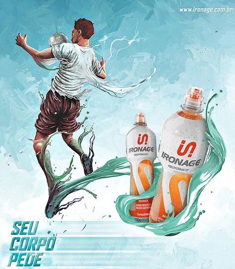 Sport Ads, Car Advertising Design, Clever Advertising, Sport Illustration, Drinks Design, Cover Art Design, Grafic Design, Sports Drink, Digital Art Design