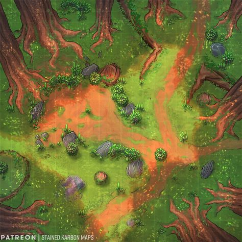 Dnd Woods Map, D&d Forest Map, Dnd Battle Maps Forest, Forest Map Rpg, Dnd Maps Forest, Dnd Forest Map, Forest Battlemap, Dnd Forest, Dnd Illustration