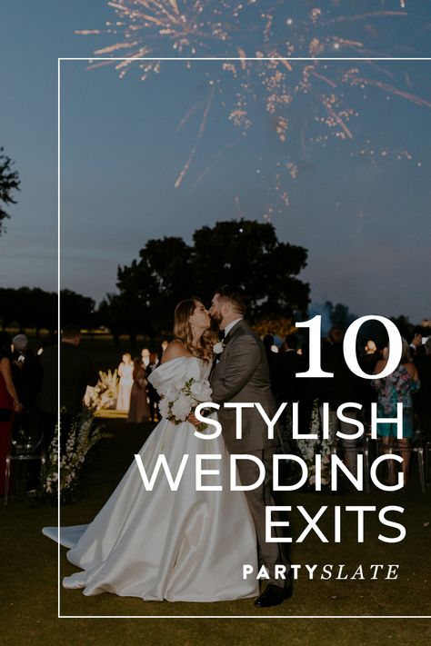 Every couple wants to leave their wedding venue in style. From classic to show-stopping, find 10 wedding exit ideas that will leave your guests in awe. Leaving Reception Ideas, Wedding Exit Ideas Daytime, Wedding Reception Exit Ideas, Wedding Exit Ideas Send Off Daytime, Wedding Grand Exit Ideas, Unique Wedding Exit Ideas, Reception Exit Ideas, Grand Exit Wedding Ideas, Exit Wedding Ideas