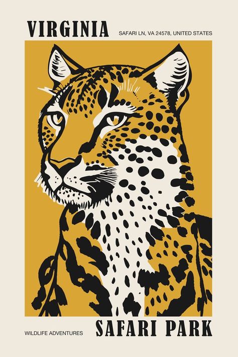 Cheetah Illustration, Wildlife Poster, Abi Motto, Etsy Poster, Dance Wall Art, Wanderlust Decor, Ballet Posters, French Wall Art, Poster Store