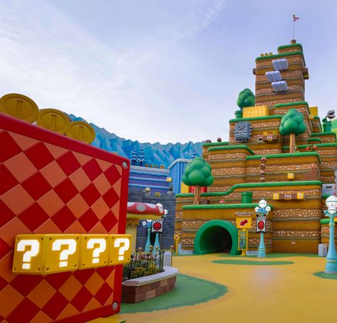 Nintendo Land, Universal Studios Mario World, Super Mario World Universal Hollywood, Mario World Universal, Mario Land, Super Nintendo World Hollywood, Super Nintendo World, Universal Studios Hollywood Aesthetic, Universal Hollywood