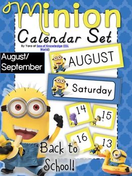 Calendar Cards Back to School Set {Minions - Yearly Calendar} Centers Classroom, Minion Classroom Theme, Minion School, Minion Classroom, Minion Theme, Calendar Cards, Classroom Calendar, Class Theme, A Minion