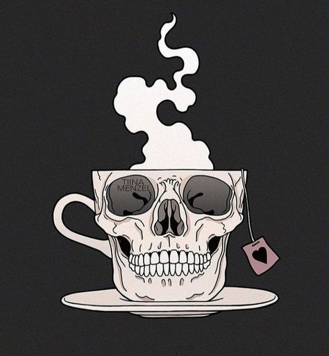 Gothic Artwork, Skeleton Drawings, Inner Demons, Skeleton Art, Skull Wallpaper, A Skull, Skull And Bones, Skull Art, Coffee Art