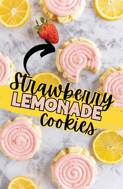 Strawberry lemonade cookies are a delightful summertime treat that combines the refreshing flavors of ripe strawberries and tangy lemons in a soft, melt in your mouth cookie. |Cooking with Karli|d Crumbl Raspberry Lemonade Cookie, Strawberry Lemonade Cookies Recipe, Strawberry Cookies Crumbl, Summer Flavor Cookies, Cute Cookies To Make, Strawberry Cupcake Crumbl Cookie, Flavored Cookie Recipes, Summer Cookie Recipes Easy, Crumbl Cookie Copycat Strawberry