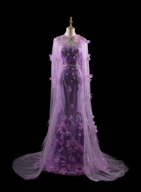 Purple Dress Princess Aesthetic, Fantasy Princess Dress Aesthetic Purple, Evening Gown Purple, Purple Royal Dress Aesthetic, Unique Purple Dress, Purple Royalty Aesthetic Dress, Purple Gold Wedding Dress, Purple And Gold Dress Prom, Fancy Purple Dresses